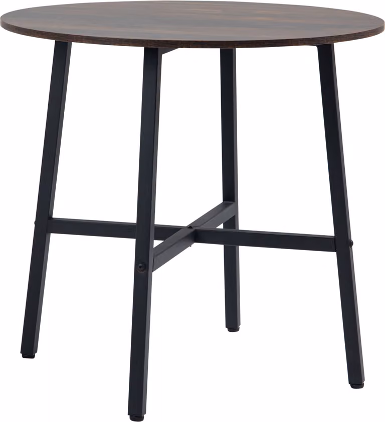 Tavolo da pranzo Tavolo da cucina per 4 persone, tavolo da soggiorno per sala da pranzo, cucina, acciaio, marrone, 80 x 80 x 76 cm