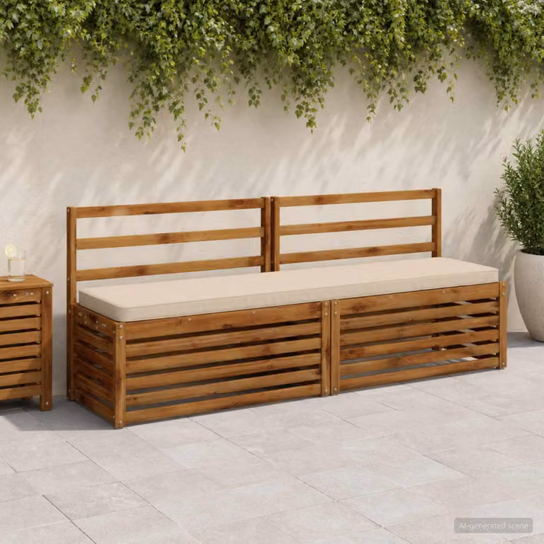 Cuscino per Panchina vidaXL VUGHT in Poliestere Beige con Rivestimento Lavabile e Resistente ai Raggi UV