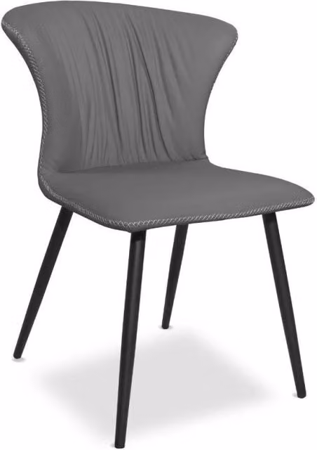 Sedia Core colore antracite con gambe in metallo nero set 2 pezzi