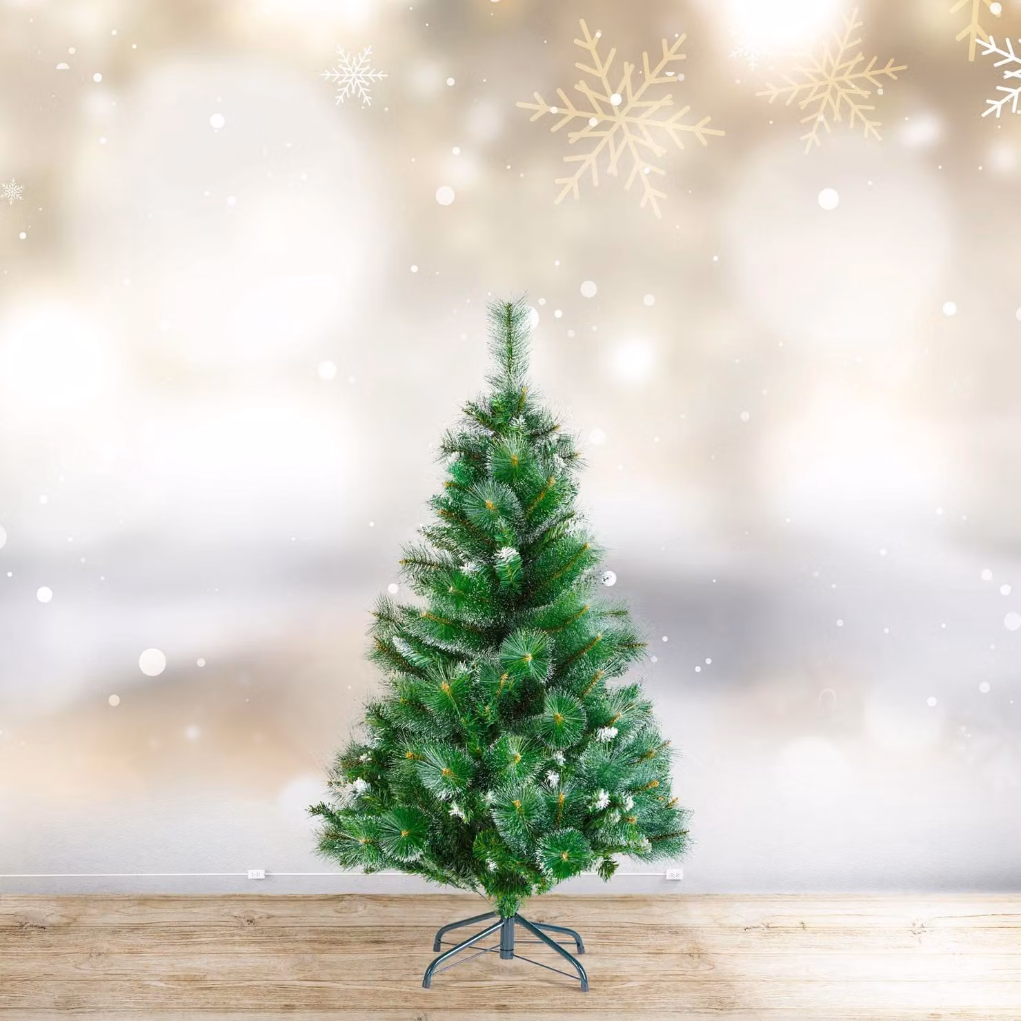 Albero di Natale artificiale - 180 cm - in PVC - con neve