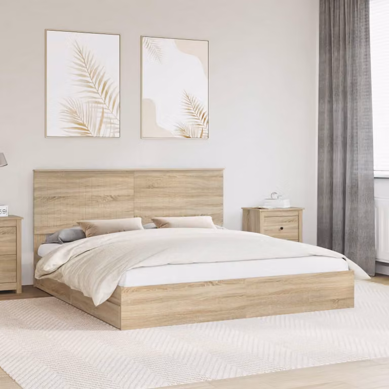 Letto con contenitore e cassetto vidaXL in Rovere Sonoma marrone 180 x 200 cm