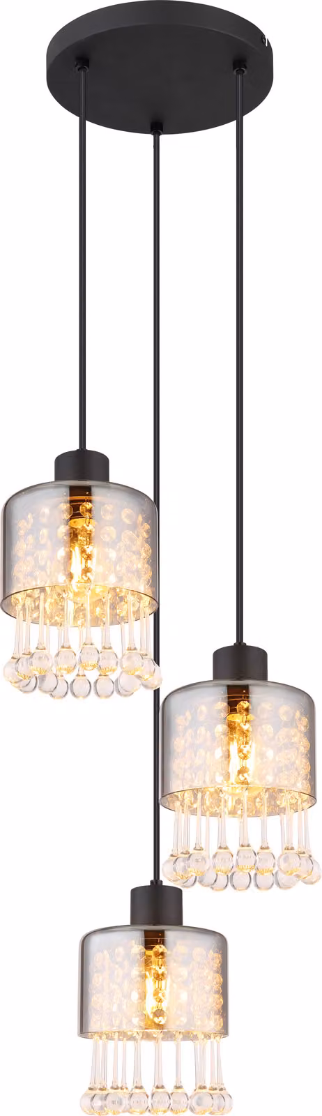 Globo Lighting lampada a sospensione in metallo nero opaco, 4x E27