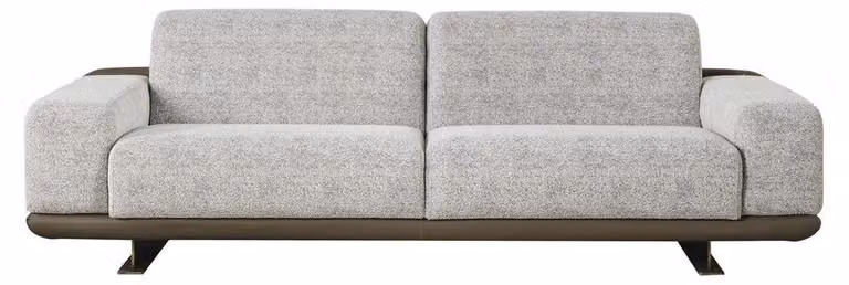Dreisitzer Sofa 3 Sitzer Polstersofa Grau Stoff Polyester Couch Modern