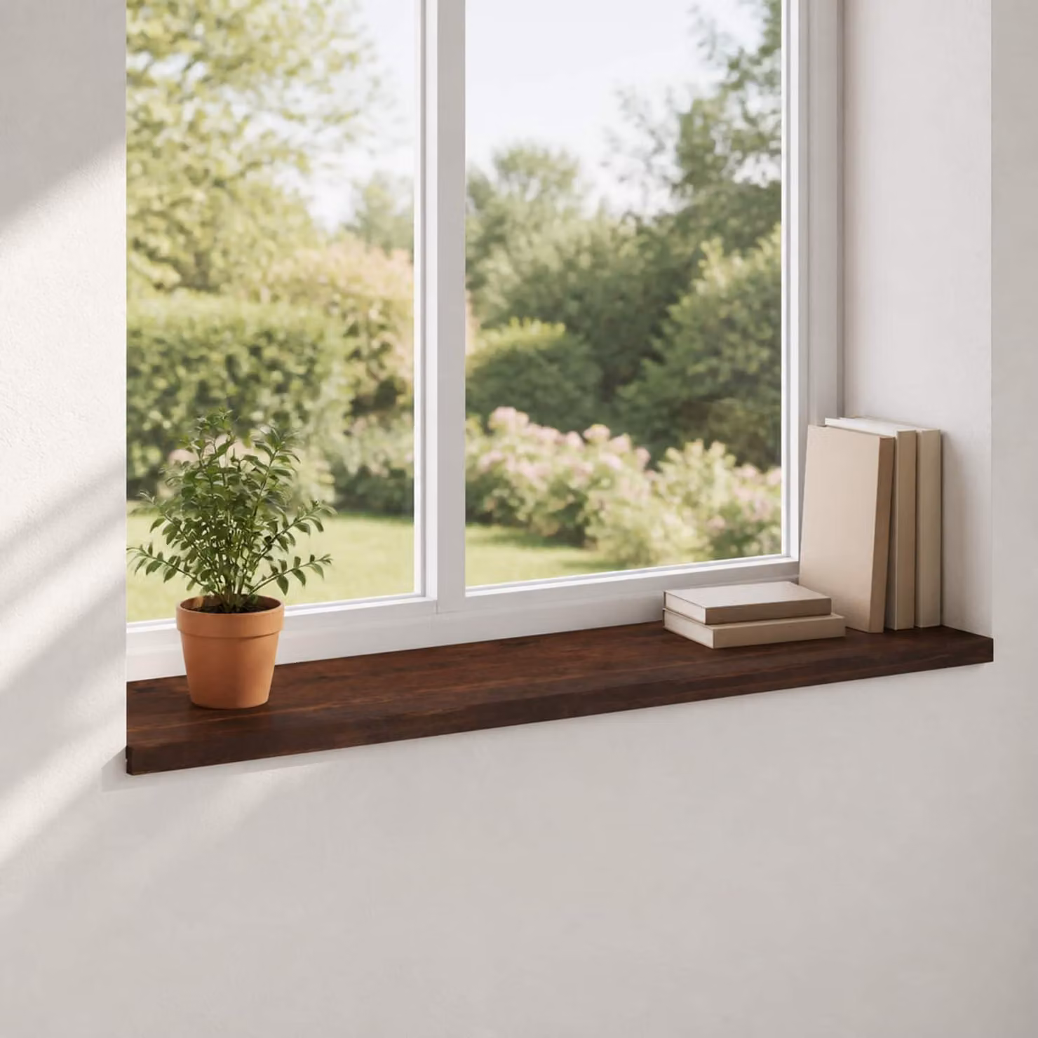 Set di 2 soglie per finestre vidaXL in legno marrone scuro L 120 x P 40 x H 2 cm