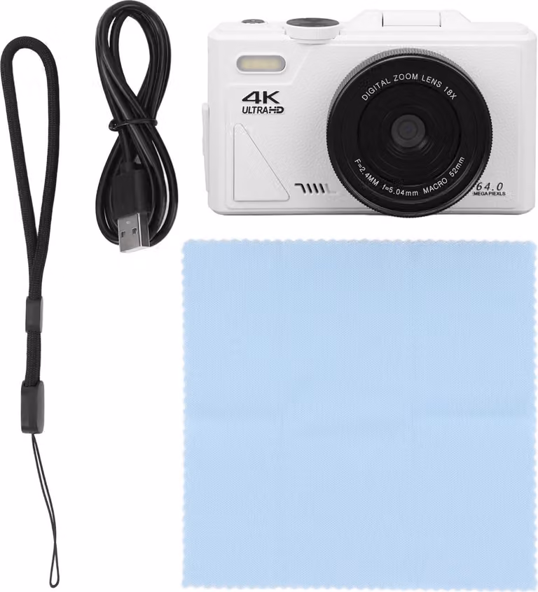 fotocamera digitale 4K 64MP UHD 18x zoom autofocus Retrò compatta con schermo ribaltabile da 3 pollici per la fotografia di viaggio