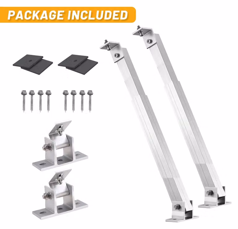 Kit di montaggio per pannelli solari - Supporti di montaggio regolabili - Per tetti piani - Struttura rinforzata - 1 set
