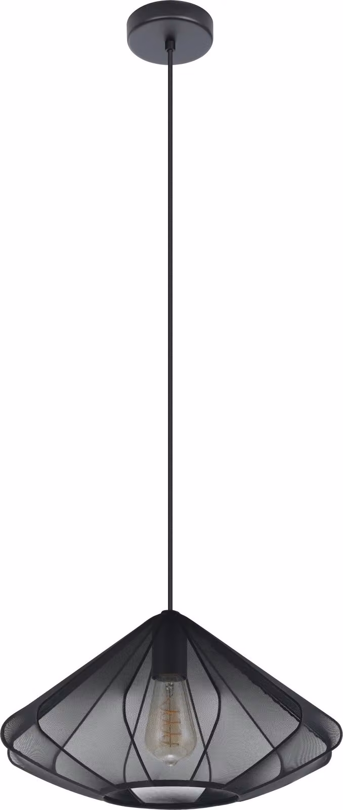 EGLO lampada a sospensione Dolwen, lampada a sospensione su tavolo da pranzo, lampada da sala da pranzo giapponese, paralume in tessuto e metallo nero, attacco E27, Ø 42,5 cm