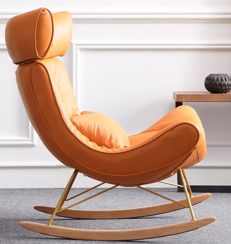 Design Sofa Sessel Couch Polster Luxus Kunstleder 1 Sitzer Orange