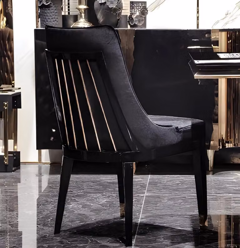Schwarzer Polsterstuhl Designer Samtstühle Wohnzimmer Sitzstühle