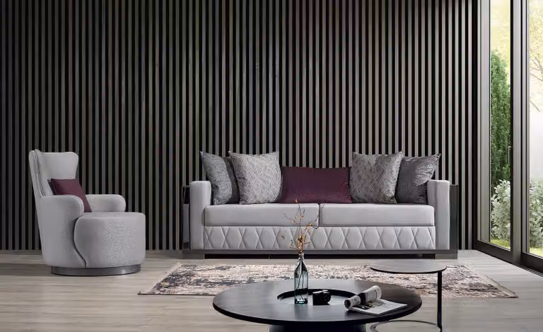 Luxus Sofagarnitur Sofa Garnitur Sofas Sessel 3+1 Sitzer Stoff Design