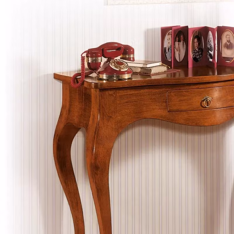 Consolle in legno massello con 1 cassetto Mobili 2G colore noce L: 103 cm, P: 41 cm, H: 90 cm – 2