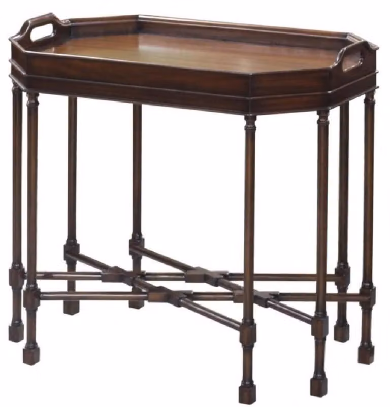 Casa Padrino tavolino / tavolo da portata testa di moro 66 x 41 x h. 62 cm - tavolino da salotto in mogano con vassoio estraibile