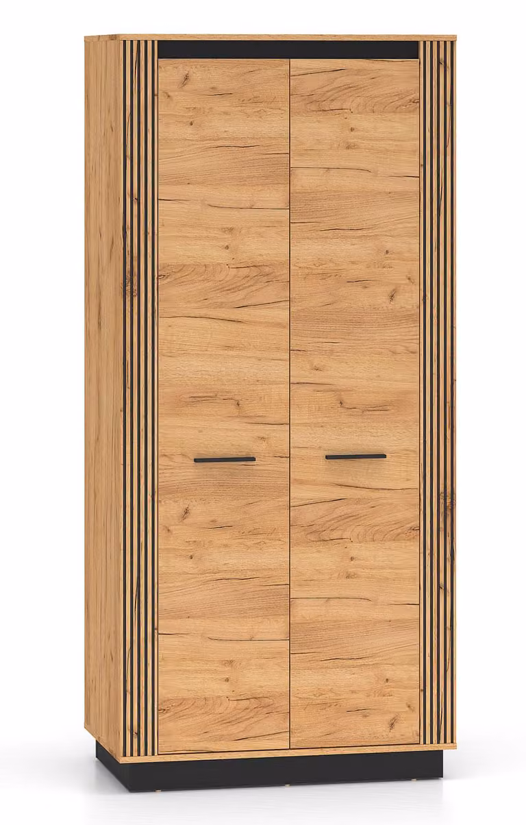 Armadio Urso 92x55x200cm Gold Craft rovere nero 2 ante