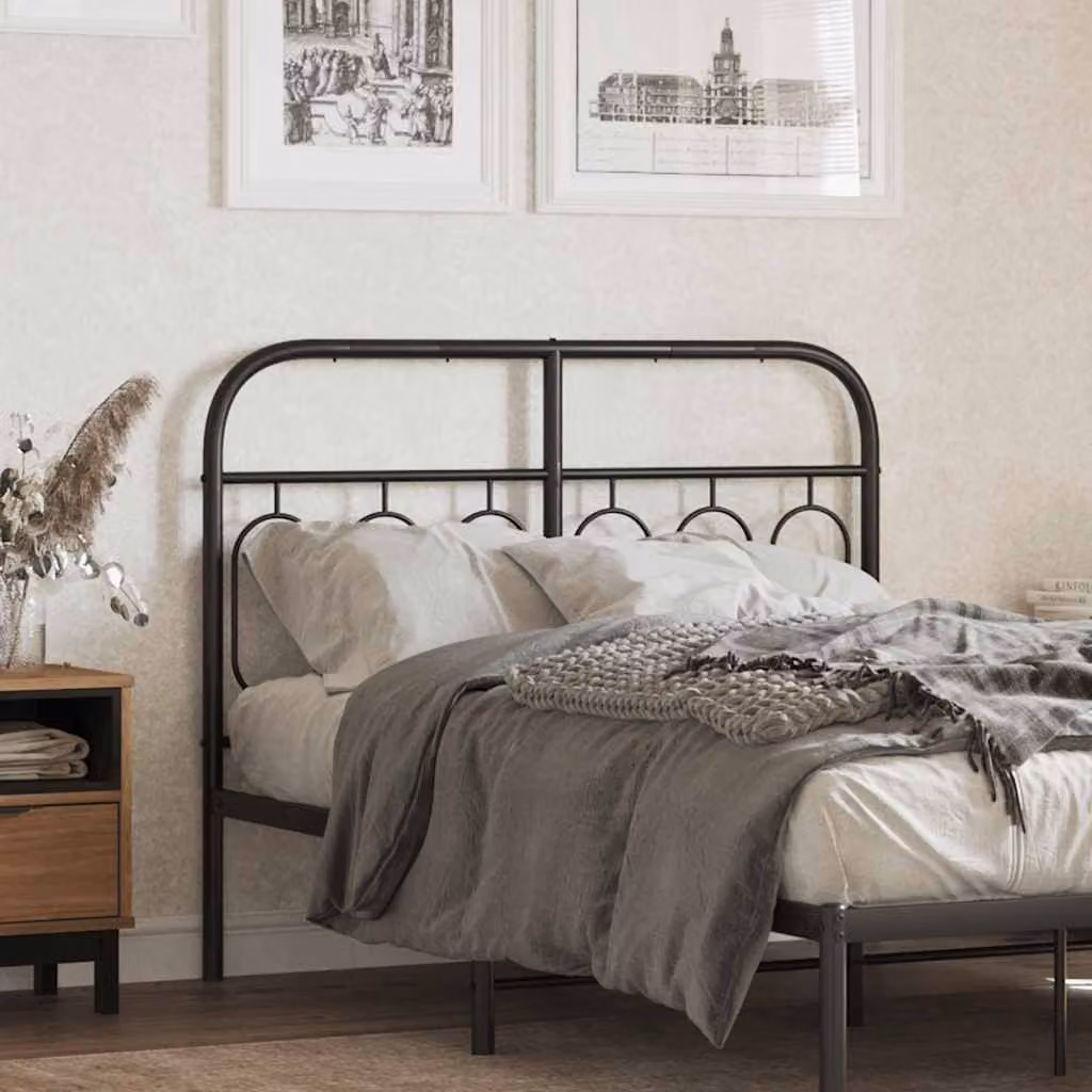 Testiera di ricambio vidaXL in metallo nero per letto 120x200 cm