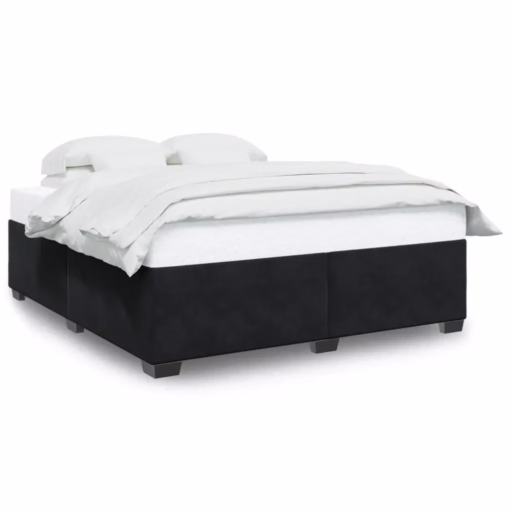 Giroletto vidaXL in Velluto Nero con Doghe in Legno 200x200 cm – 2
