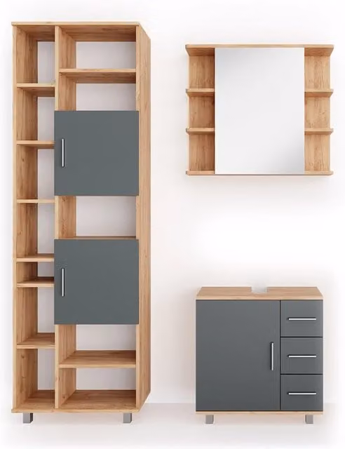 Set mobili bagno Ilias Rovere 3 pezzi Vicco