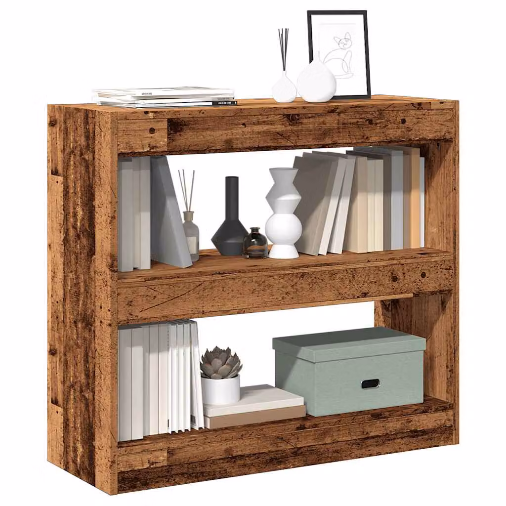 Libreria e divisorio vidaXL in legno vecchio marrone L 80 cm, P 30 cm, H 72 cm