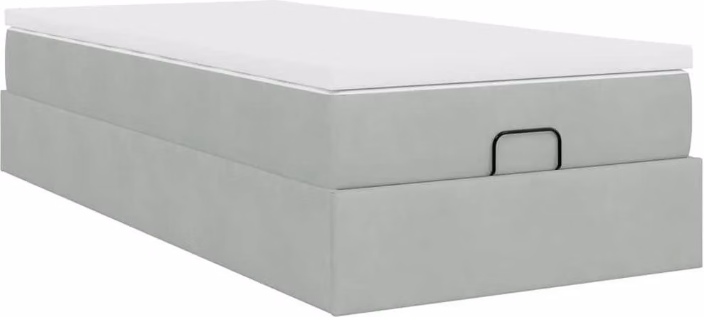 Struttura Letto Pouf con Materasso 100x200 cm Velluto