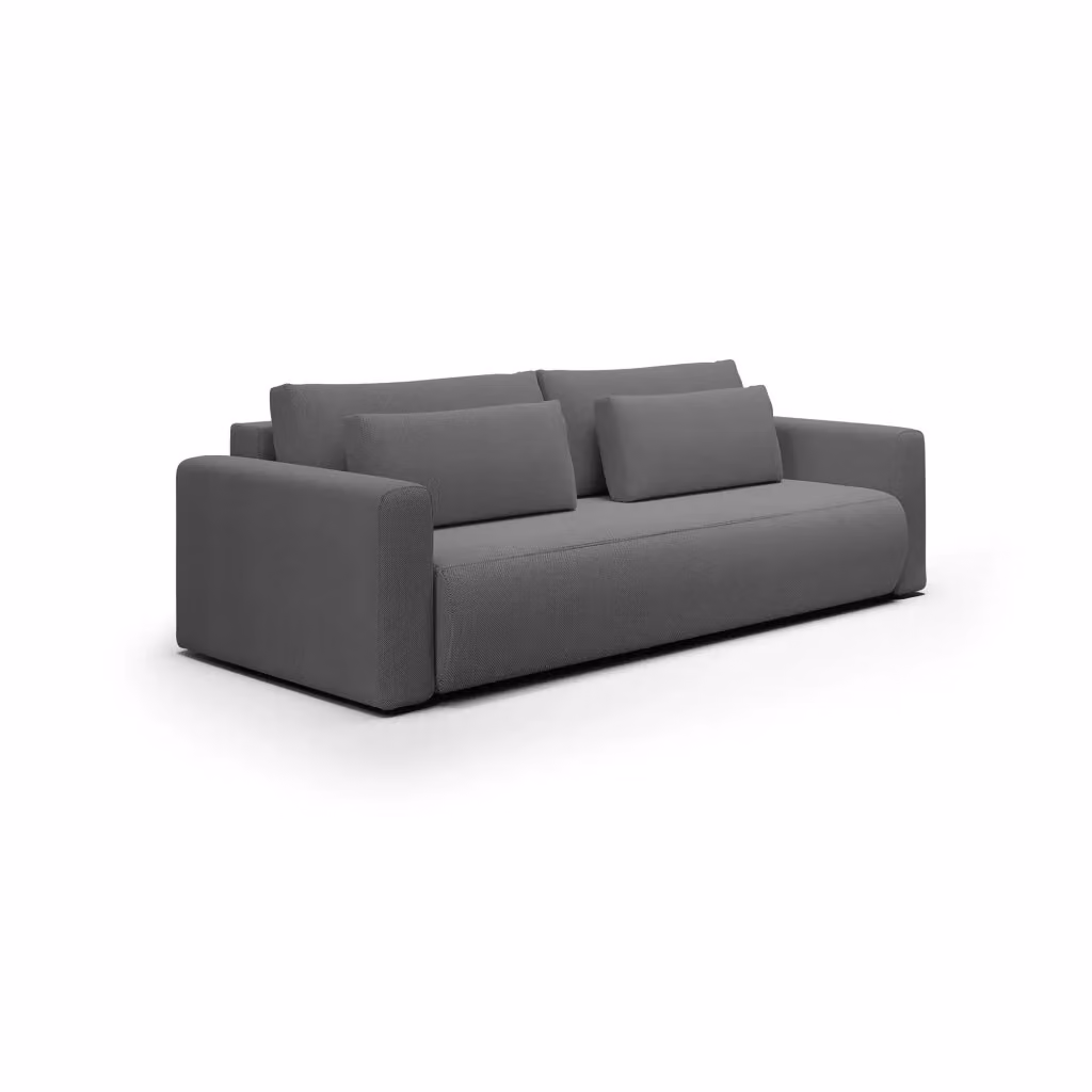 Divano Letto 2 Posti con Contenitore Erbezzo DMORA Grigio L: 240 cm, P: 105 cm – 2