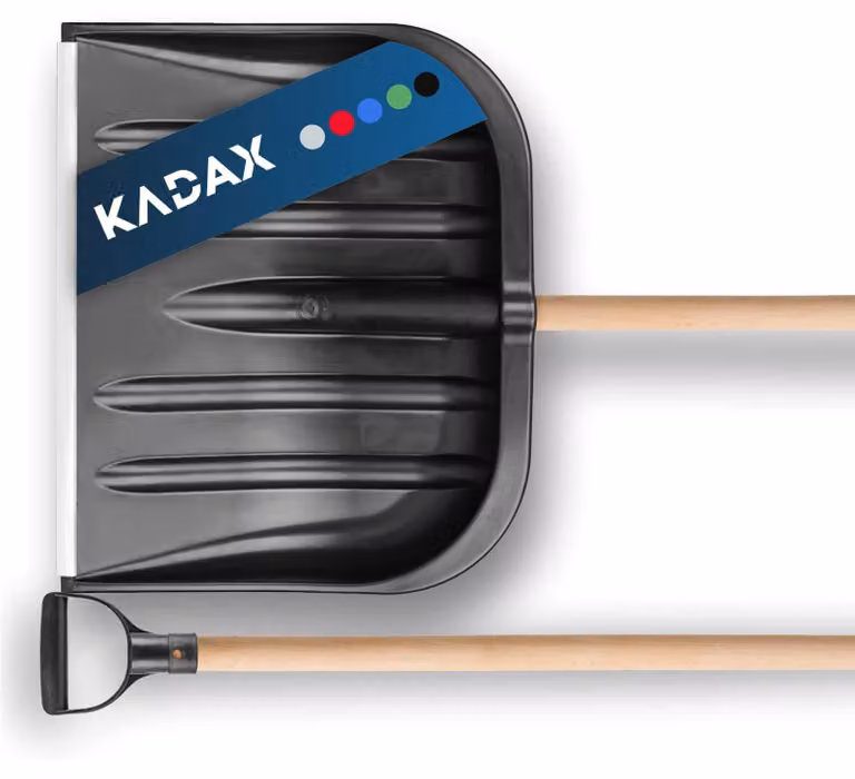 Pala da neve - Lama in polipropilene - 49 cm - Manico in legno - Nero