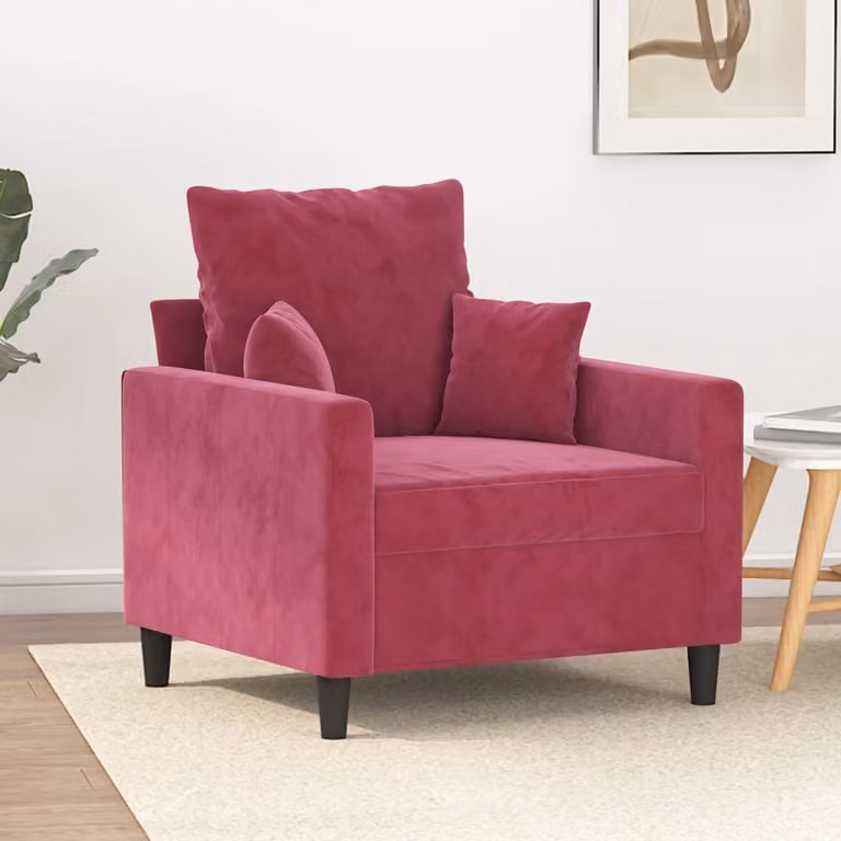 Maison Exclusive - Poltrona rosso vino 60 cm velluto