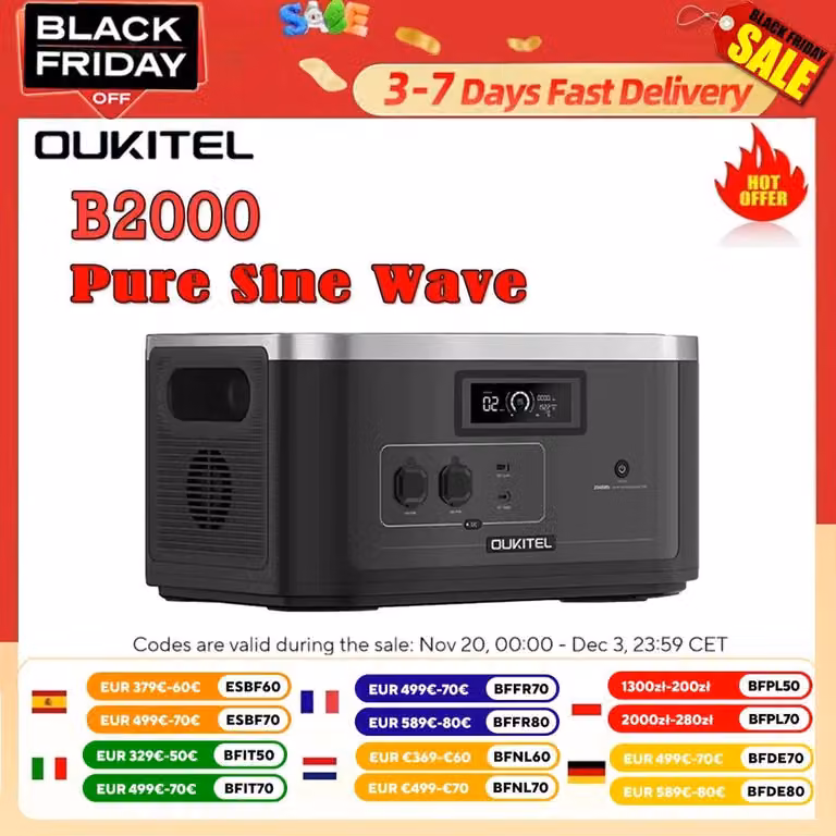 Batteria LiFePO4 – Power station – Batteria da 2048 Wh – Alimentatore di emergenza portatile – Espandibile