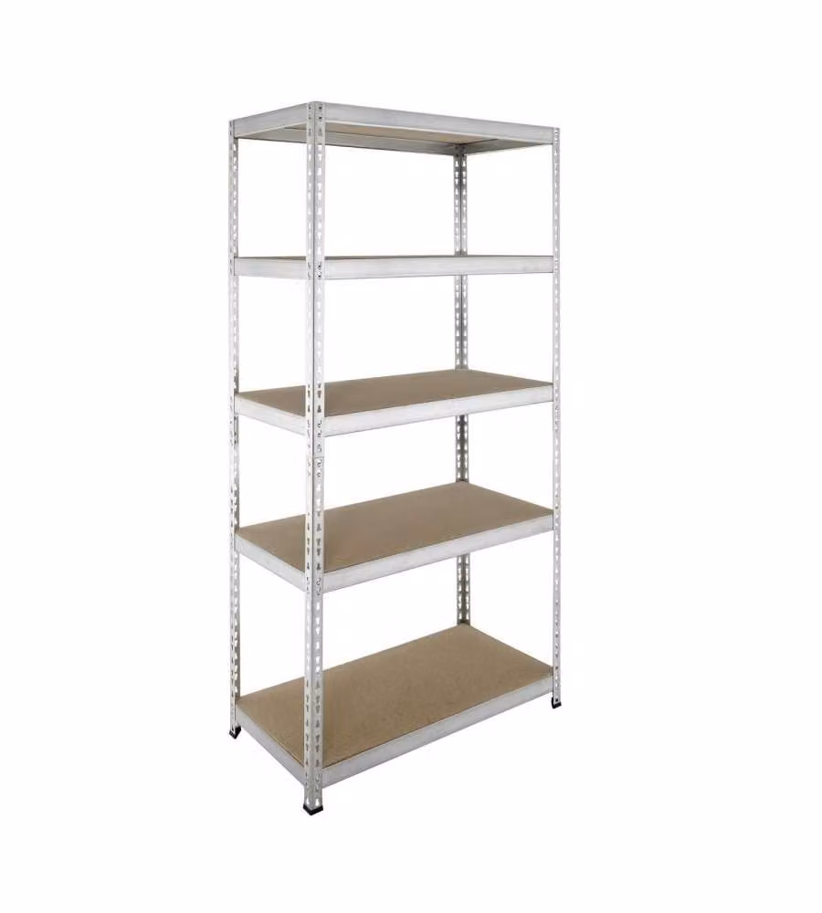 Scaffale Metallo e Legno - 5 Ripiani Regolabili - 92x46x180cm