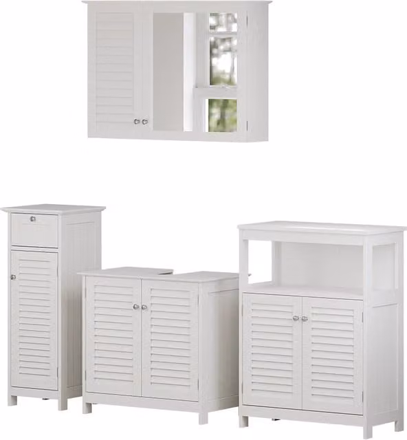 Set di mobili da bagno Riad Bianco 4 pezzi Vicco