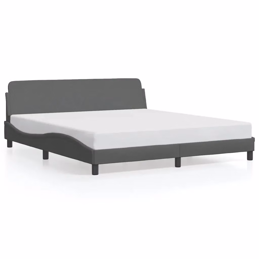 Letto matrimoniale moderno vidaXL in tessuto grigio con struttura in legno e metallo L/P/H: 218 x 180 x 74,5 cm – 2