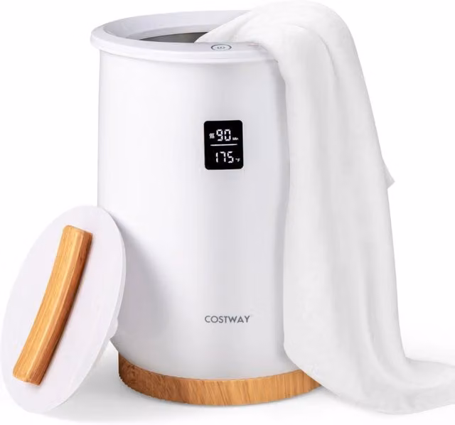 Scaldasalviette Design Mania Bianco con Display LED e Portadischi Profumati, L/P/H: 48 x 33 x 33 cm