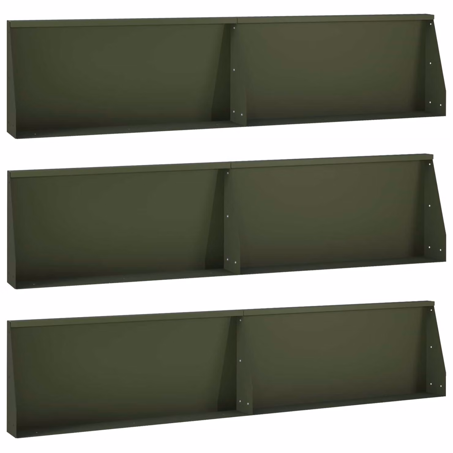Set di 6 pezzi muro di contenimento per orto rialzato vidaXL in acciaio verde oliva L: 100 cm, H: 30 cm, P: 12 cm