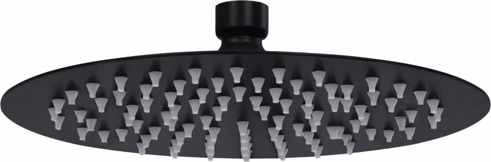 The Living Store Doccia a pioggia in acciaio inox 20 cm rotonda nera