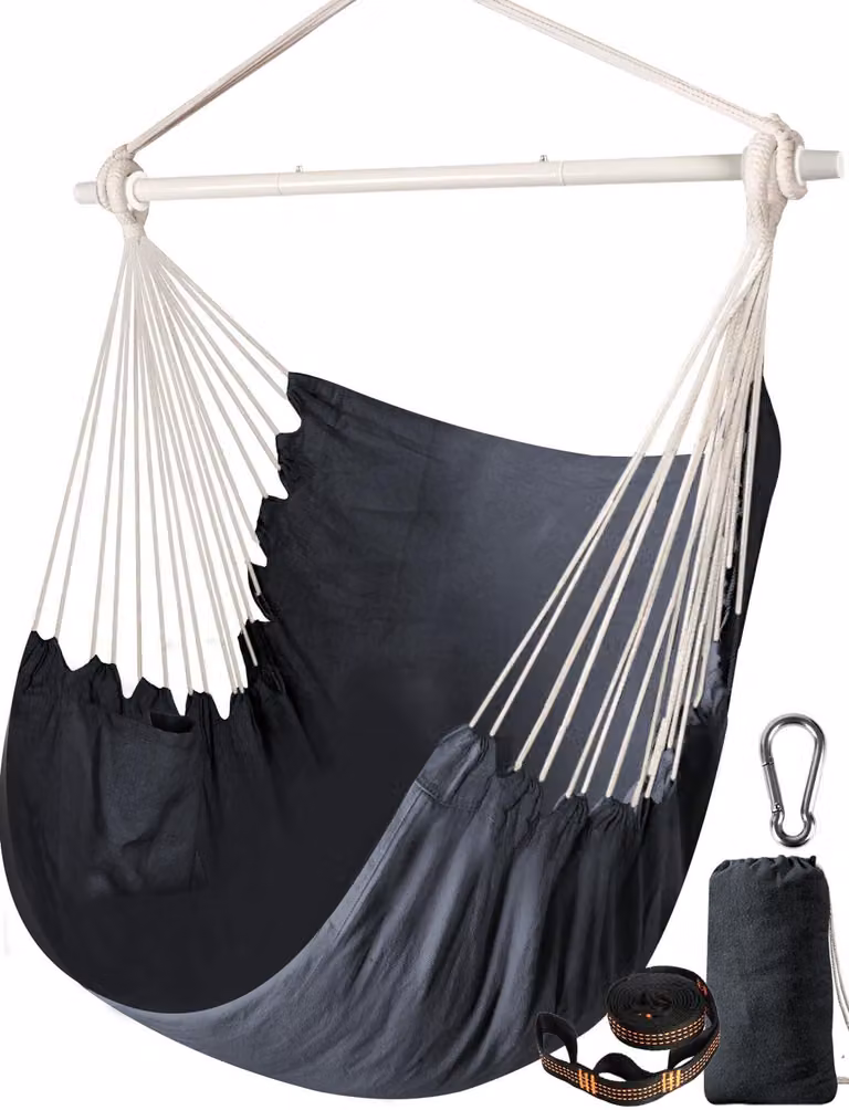 Sedia a dondolo – Grande poltrona relax in cotone, adatta sia per interni che per esterni