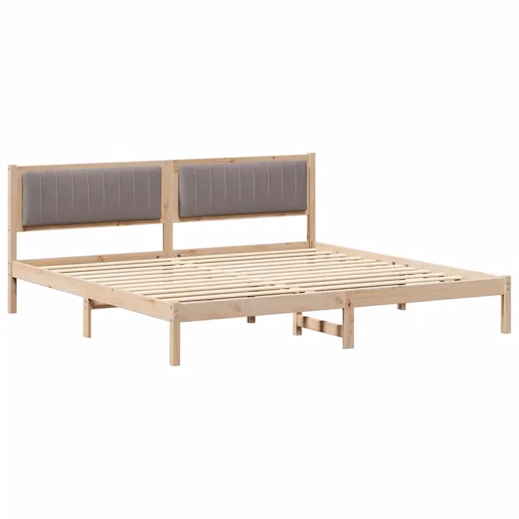 Struttura del letto moderna Talpa vidaXL in pino massello beige e marrone L/P/H: 200 x 200 x 85,5 cm – 2