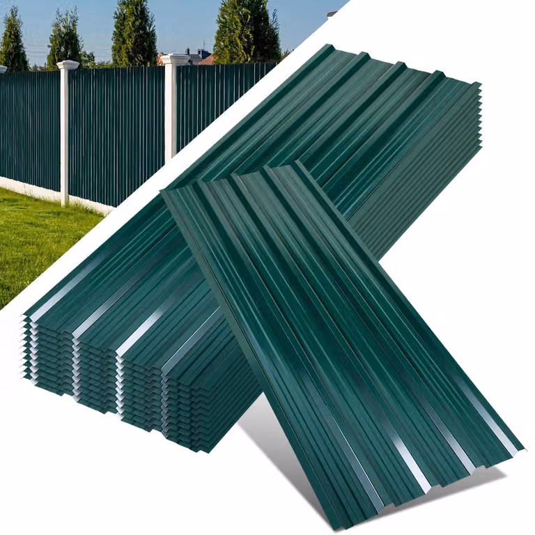 12x lastre trapezoidali 129x46cm = 7m² Pannelli per tetto Lastra per tettoia Carport Lastra profilata Lastra per parete Lastra per tetto Lastra ondulata zincata verde