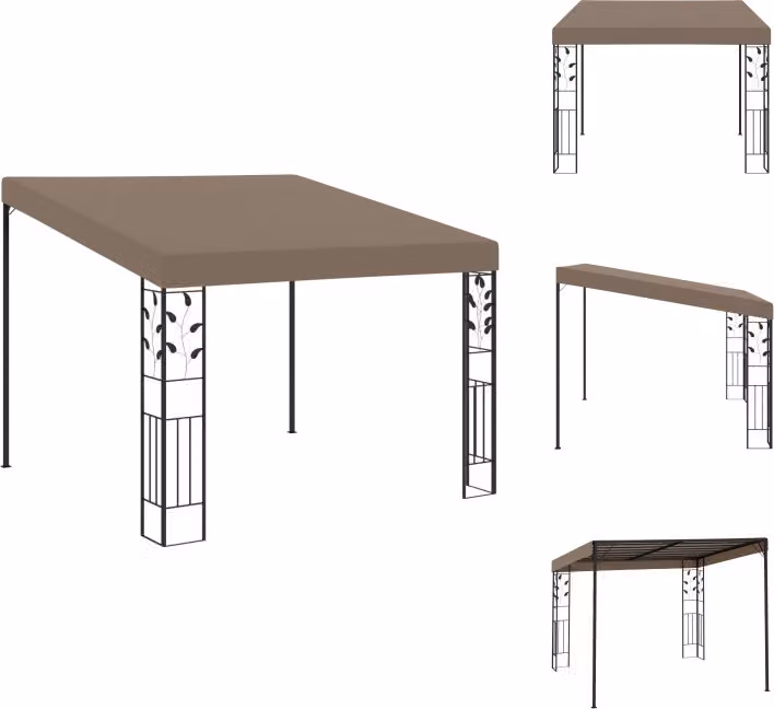 vidaXL Padiglione a muro 3x3x2,5 m Taupe - Padiglioni e tende per feste