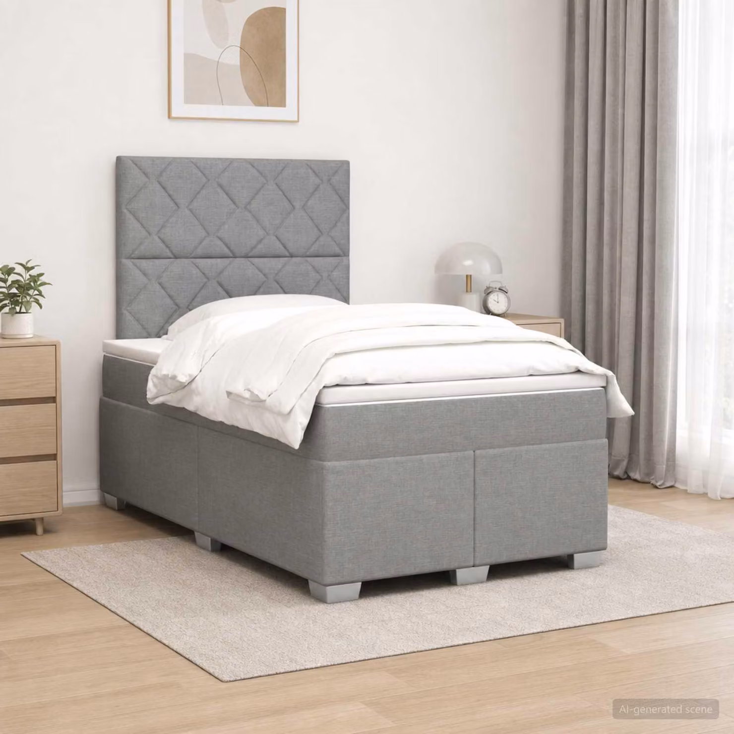 Maison Exclusive - Letto boxspring con materasso Grigio chiaro 120 x 200 cm Tessuto
