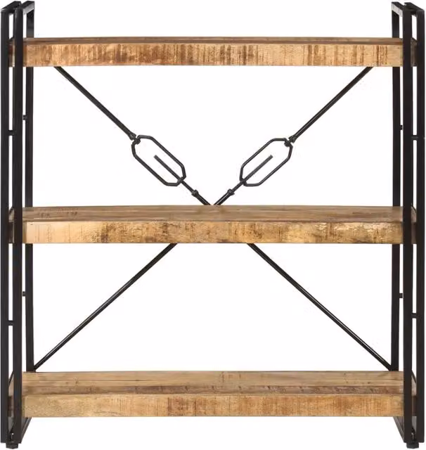 Libreria Industrial vidaXL in Legno di Mango e Metallo Marrone L: 77 cm, P: 30 cm, H: 80 cm