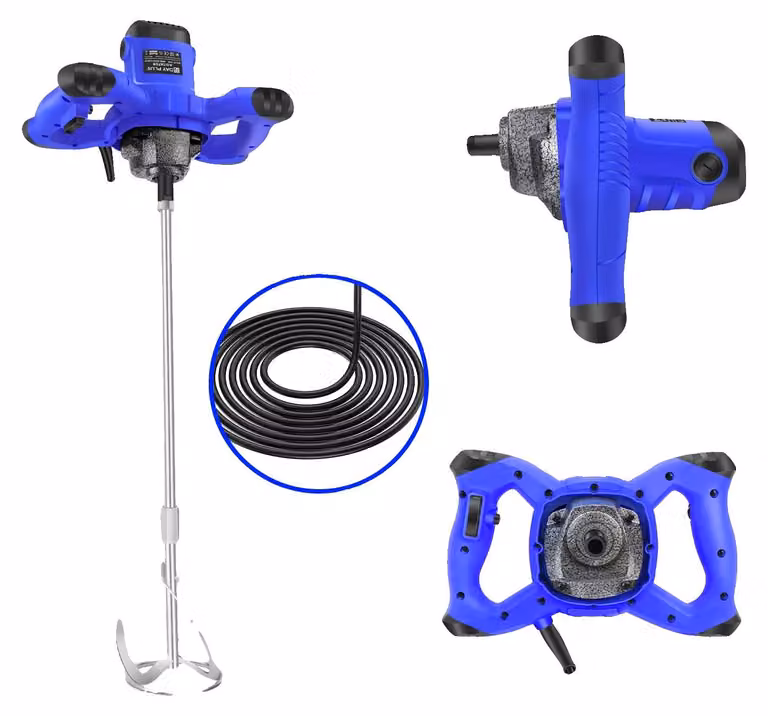 Miscelatore di cemento elettrico, 6 velocità, design ergonomico, colore blu