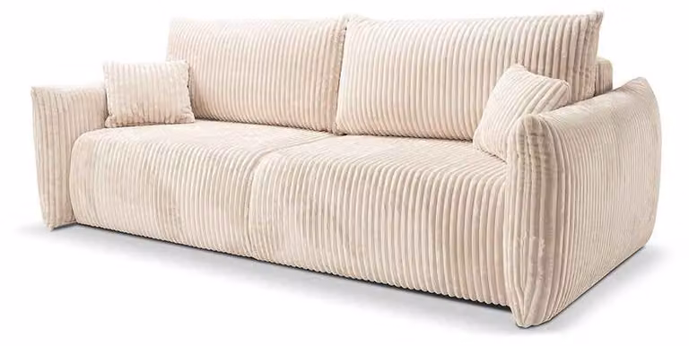 Divano a tre posti con funzione letto, modello Alloro, colore crema