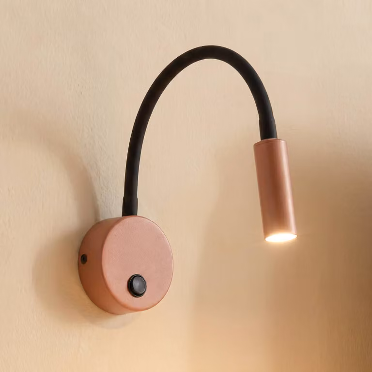 Applique da parete Lagos TK Lighting, dimmerabile, Rosso, Camera da letto, Metallo, Applique