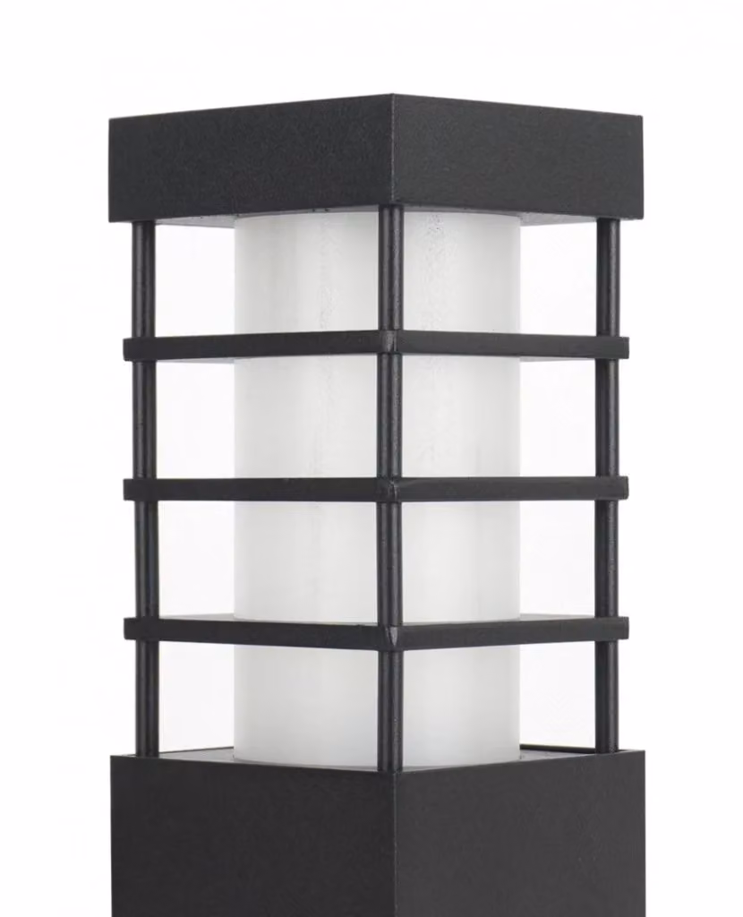 Paletto da giardino moderno SU-MA RADO II nero con attacco E27 e protezione IP54, Altezza: 25 cm – 2