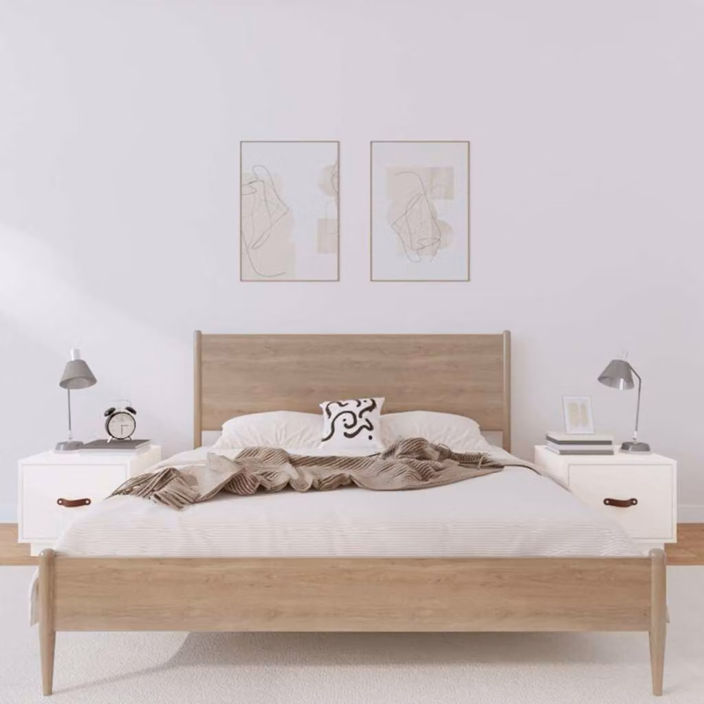 Set di 2 comodini vidaXL in legno massello di pino, colore bianco, L 40 cm x P 34 cm x H 35 cm