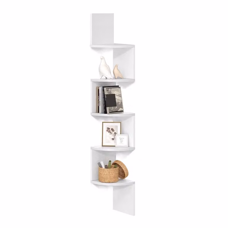 Scaffale Angolare da Parete, Bianco