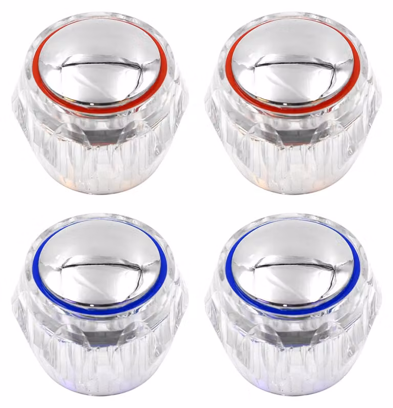 Set di 4 copri-rubinetto per acqua calda/fredda, adatti per lavabi e cucine