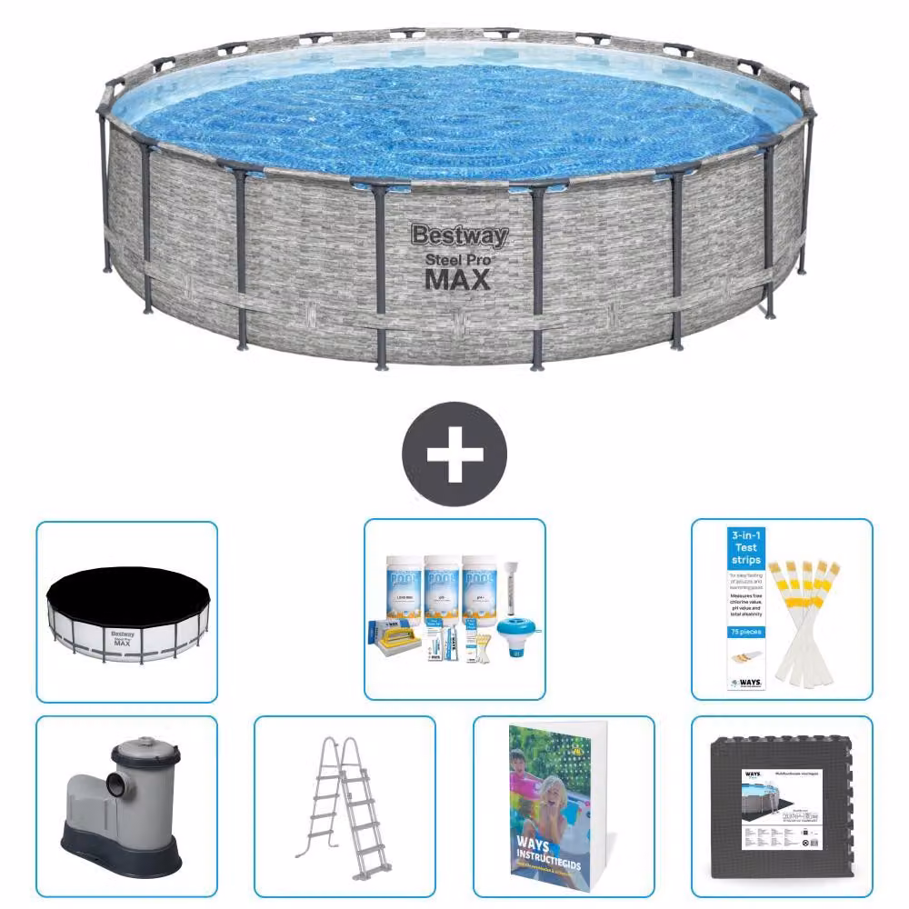 Piscina gonfiabile Bestway Steel Pro MAX, rotonda, 549x122 cm, composta da 6 parti, modello S581
