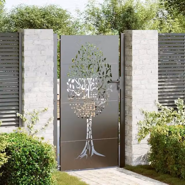 Cancello da giardino 110 x 205 cm Nero Bloccabile 42015888