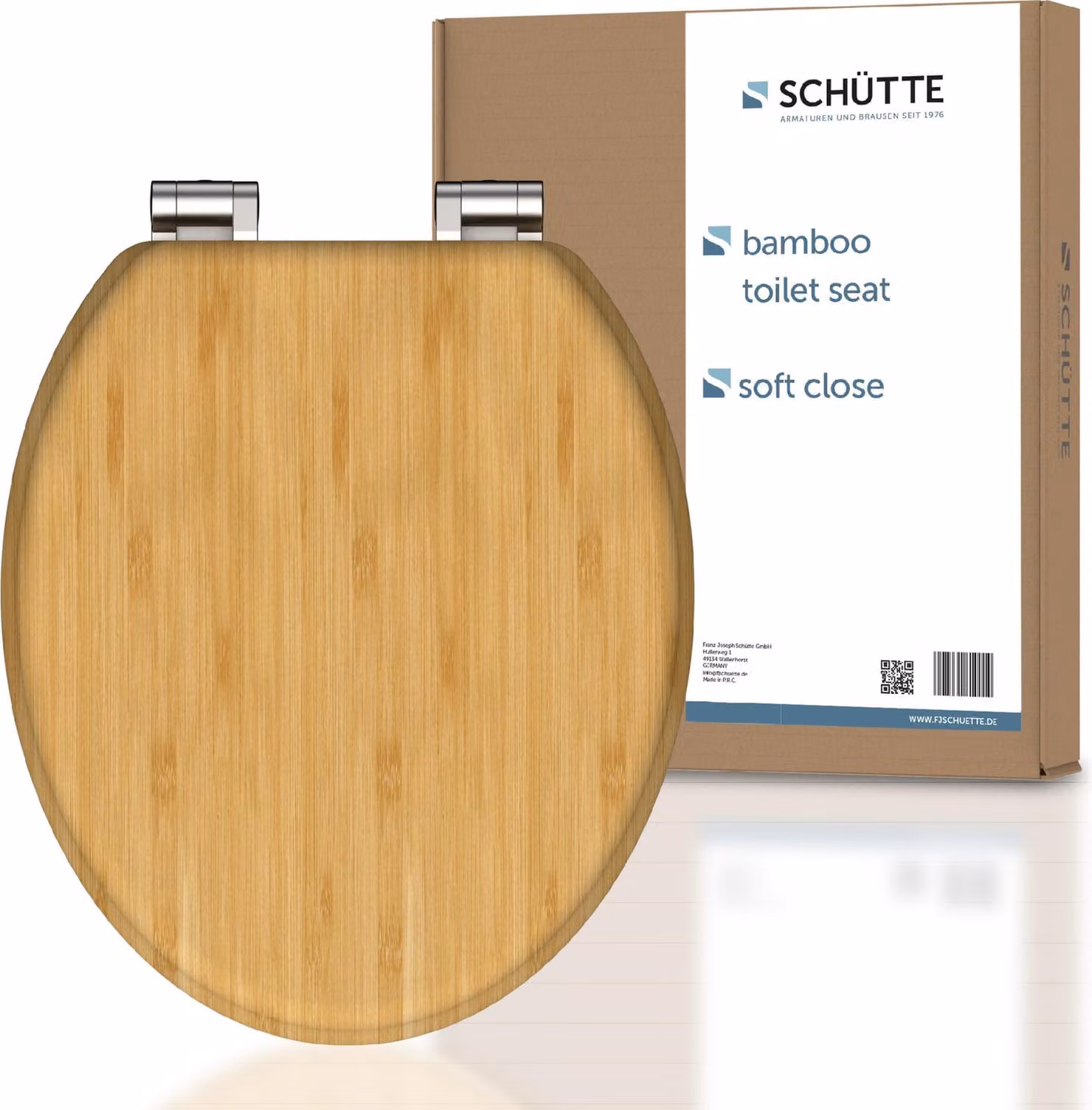SCHÜTTE Sedile per WC BAMBOO, sedile per WC massiccio con chiusura morbida, sedile per WC in legno