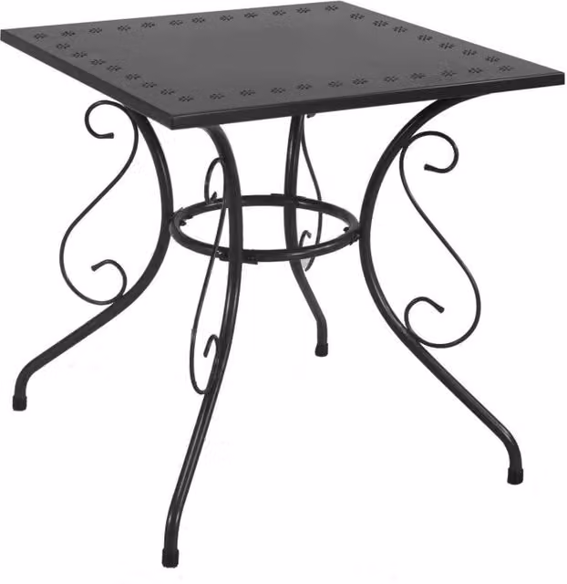 Tavolo quadrato in metallo Vacchetti stile industrial colore antracite L/P/H: 70 x 70 x 72 cm