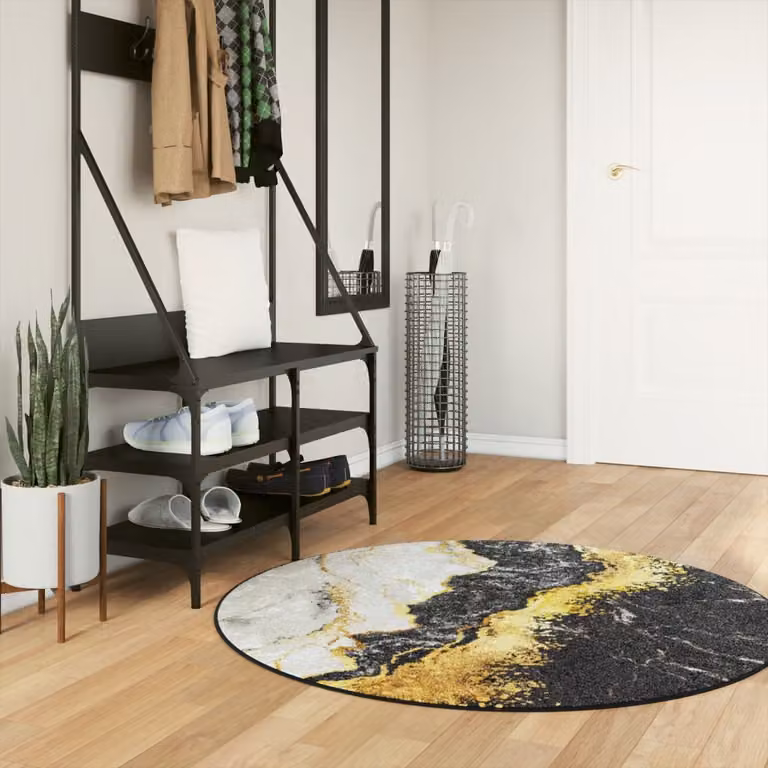 Tappeto rotondo moderno vidaXL multicolore in poliestere, lavabile e fonoassorbente, Ø 120 cm